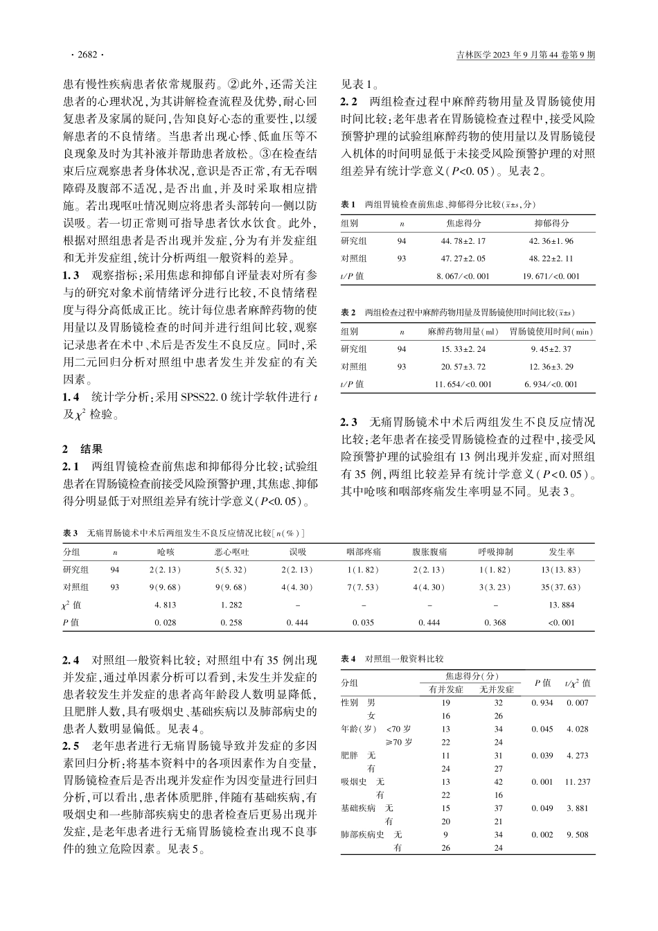 进行无痛胃肠镜的老年患者发生不良事件的危险因素及风险预警护理干预的效果.pdf_第2页