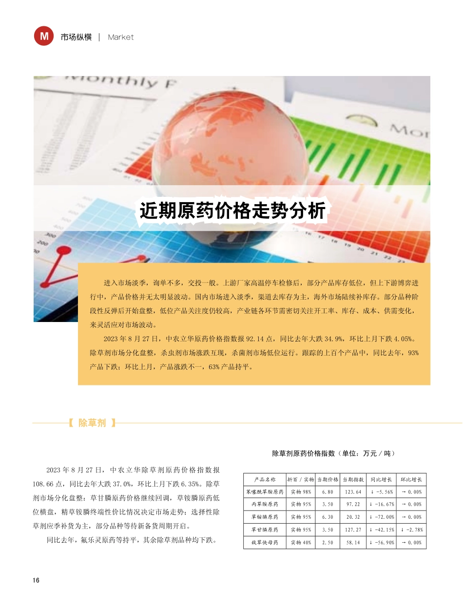 近期原药价格走势分析.pdf_第1页