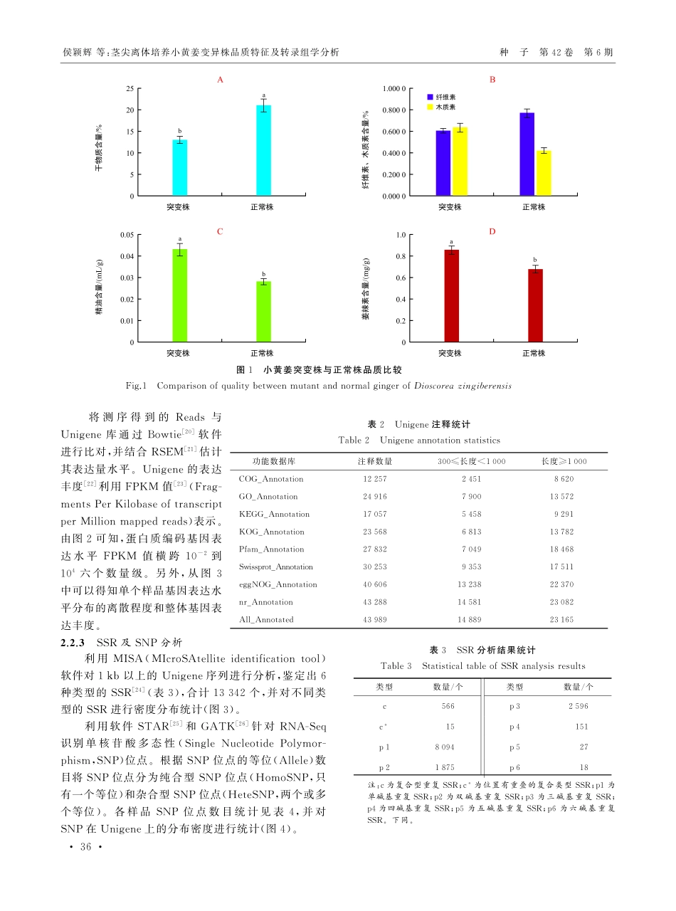 茎尖离体培养小黄姜变异株品质特征及转录组学分析.pdf_第3页