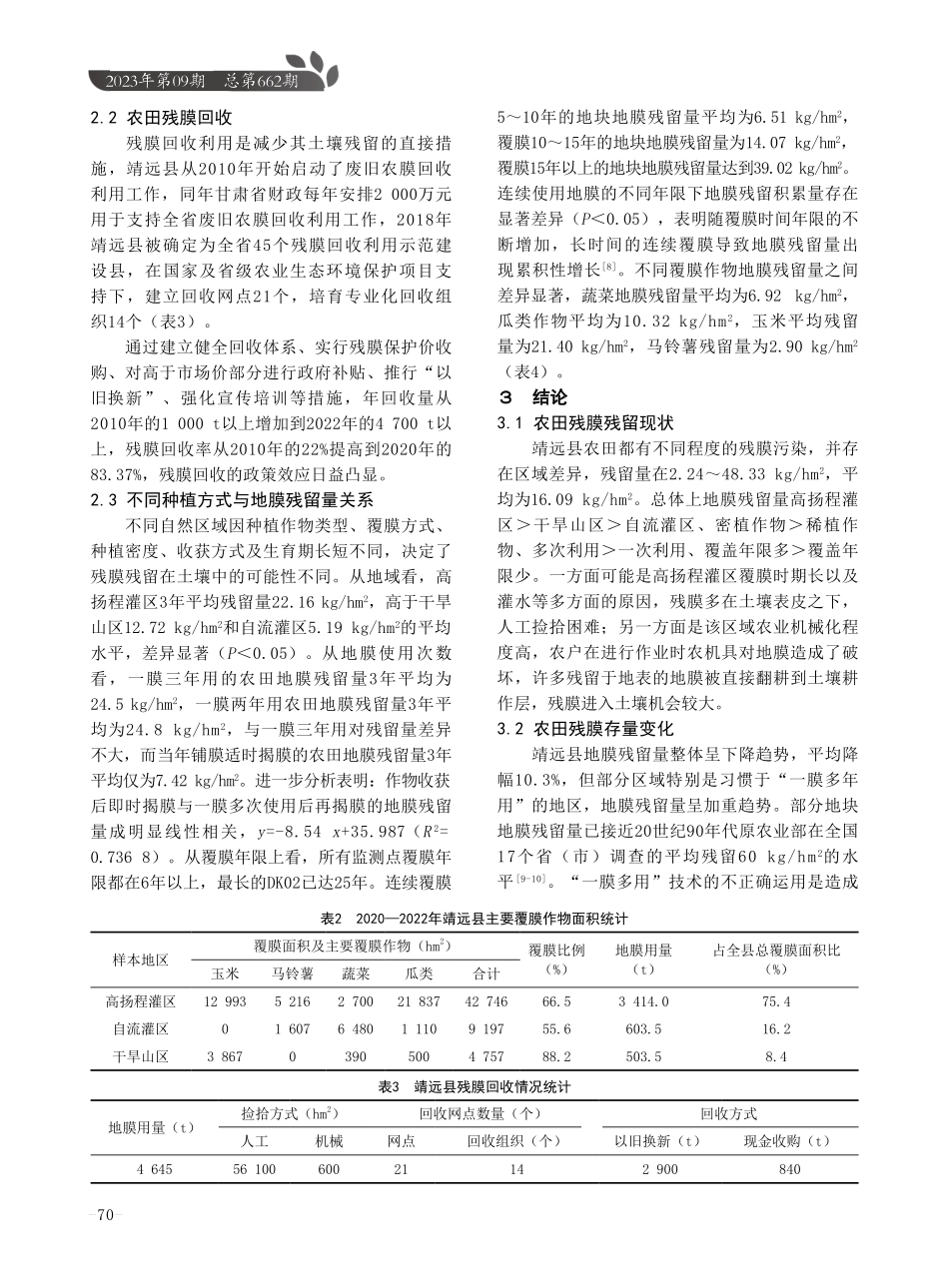 靖远县农用地膜残留状况调查分析.pdf_第3页