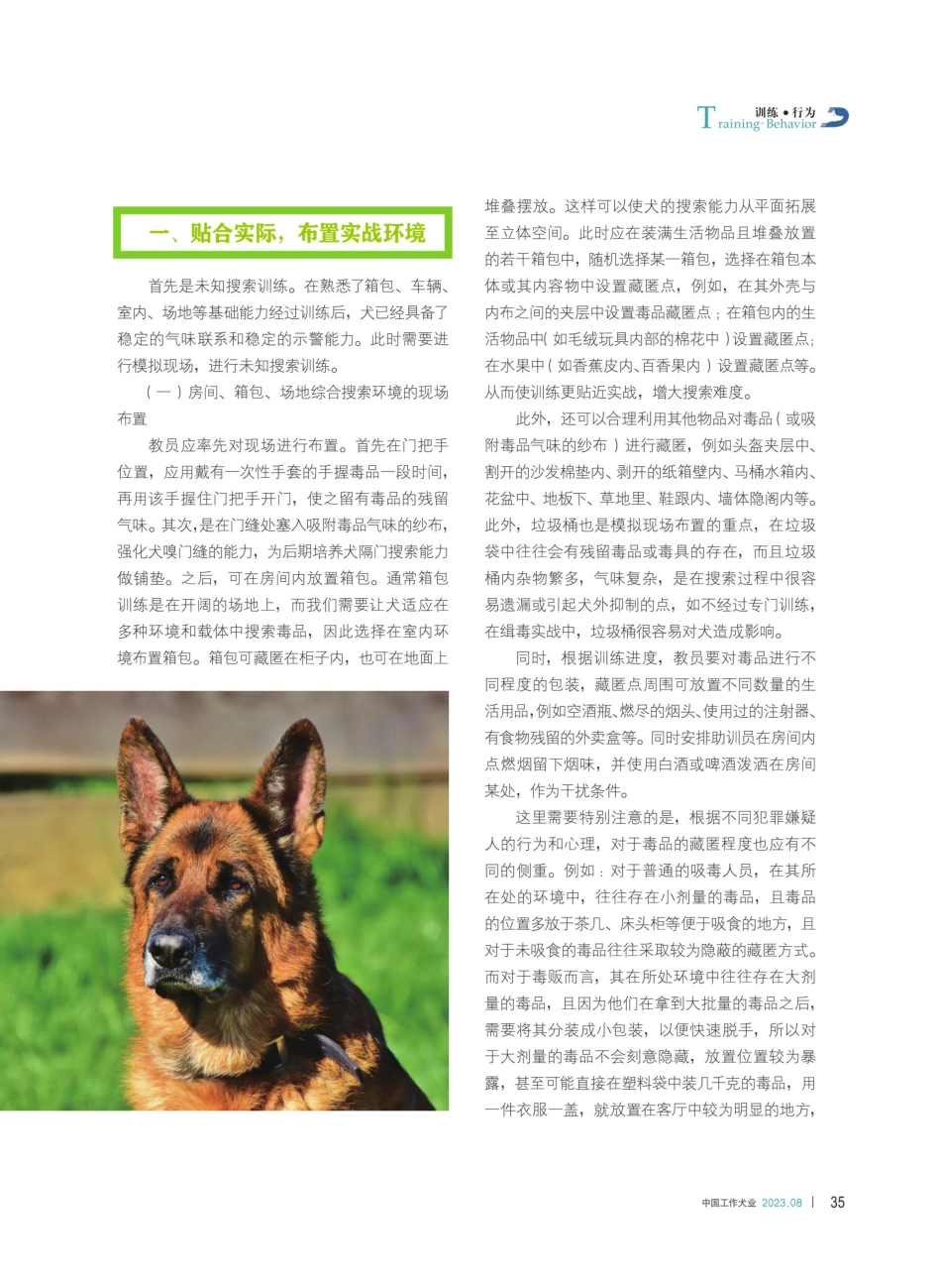警犬缉毒科目模拟实战训练中的重点.pdf_第2页
