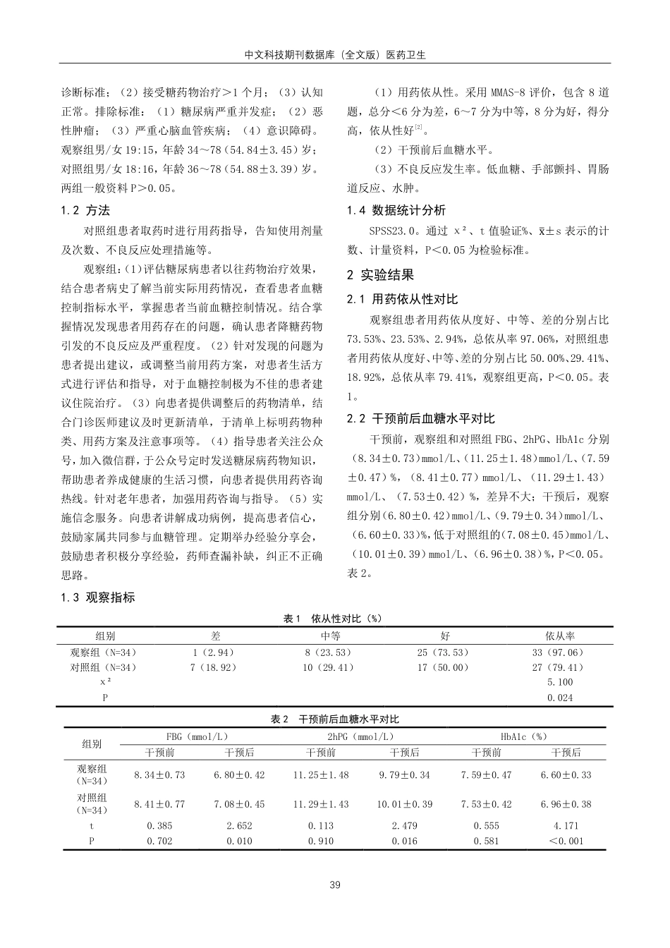 居家药学服务用于2型糖尿病患者用药风险干预实践的效果观察.pdf_第2页