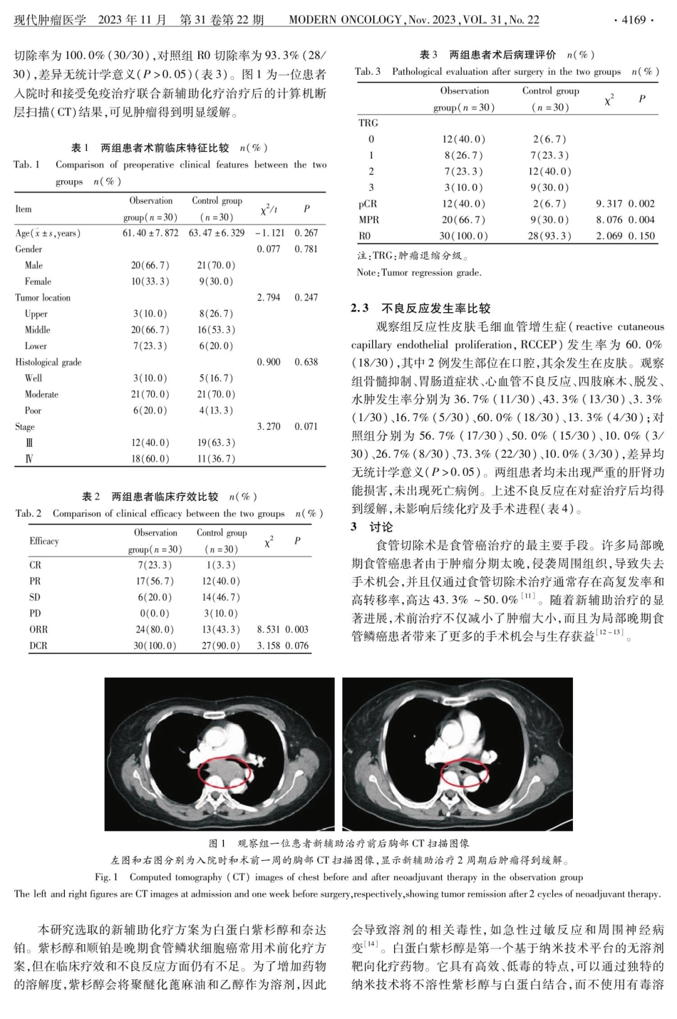 卡瑞利珠单抗联合白蛋白紫杉醇和奈达铂治疗局部晚期食管鳞癌的疗效观察.pdf_第3页