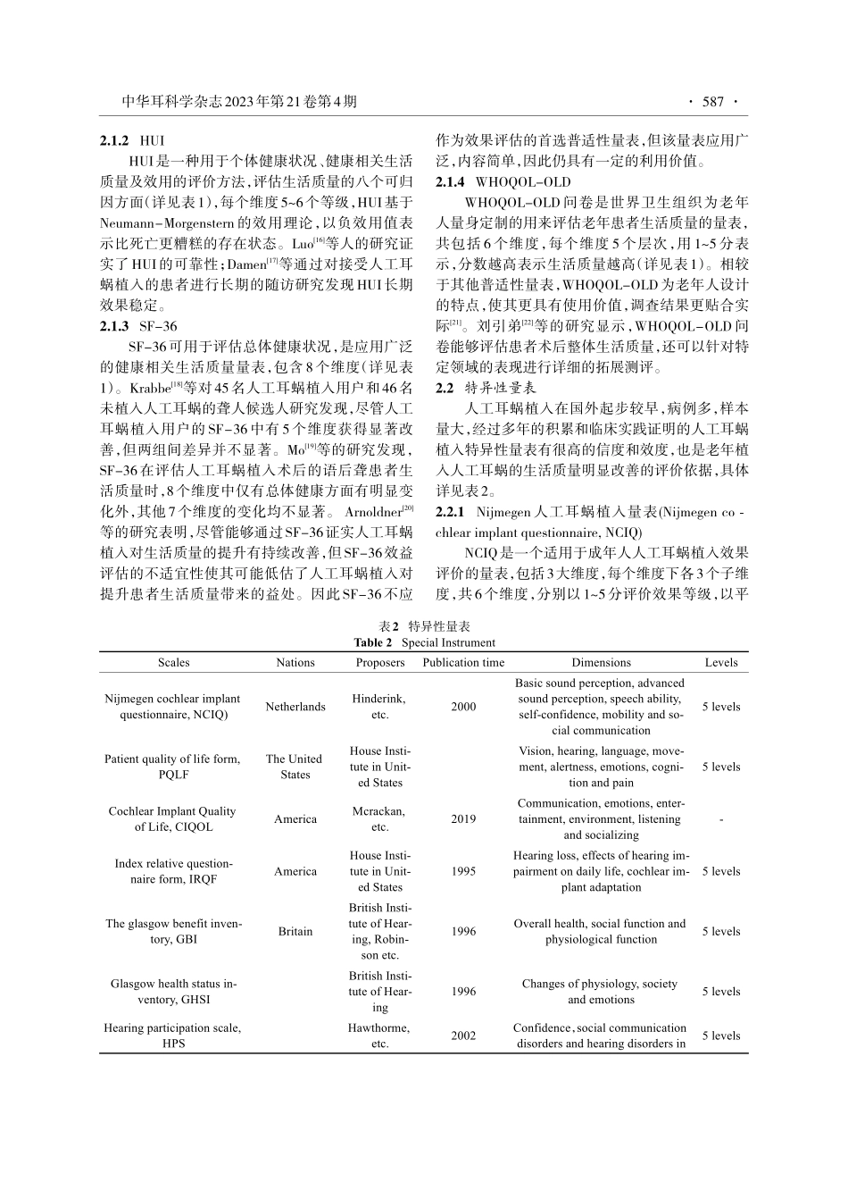 老年人工耳蜗植入术后相关健康生活质量研究进展.pdf_第3页