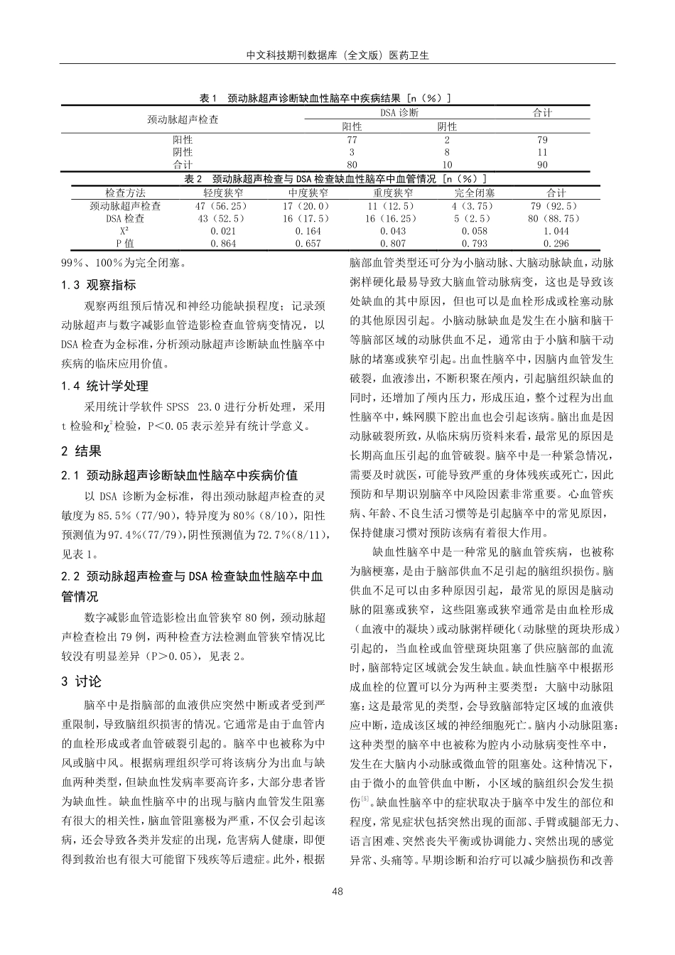 颈动脉超声诊断缺血性脑卒中疾病的应用分析.pdf_第2页