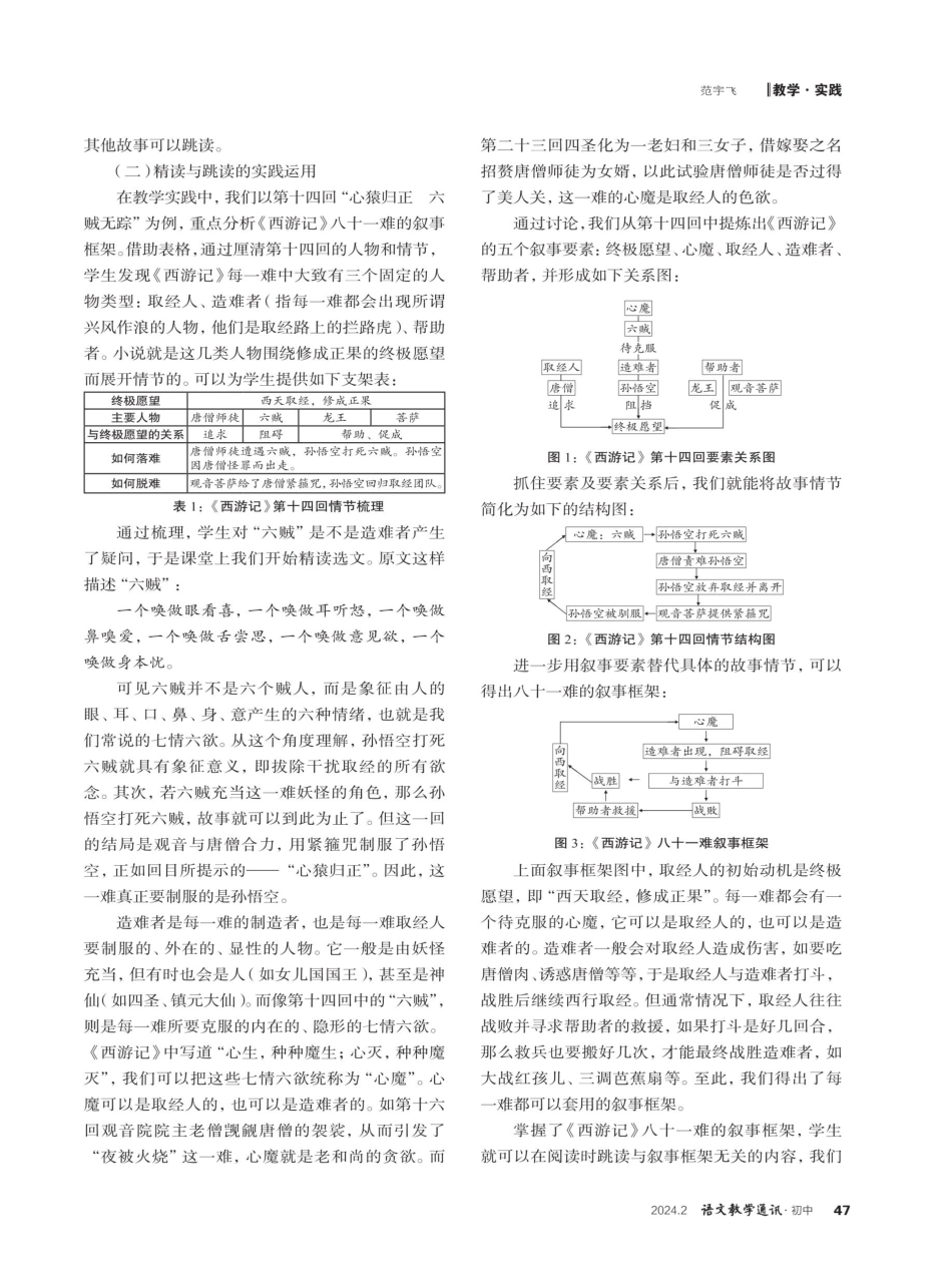 精读与跳读阅读方法的实践运用——以《西游记》整本书阅读为例.pdf_第2页