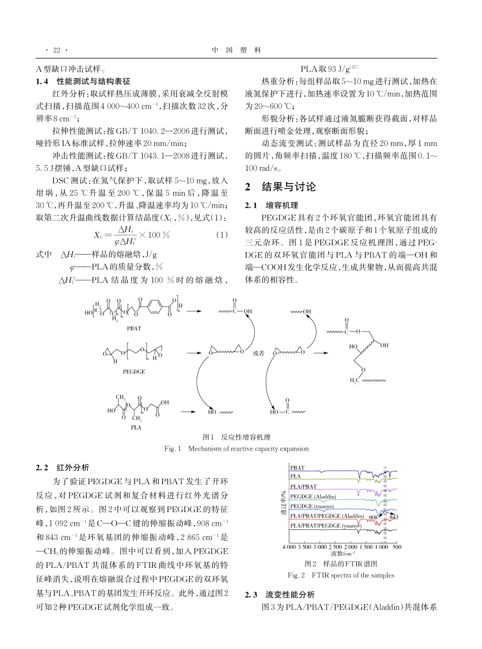 聚乙二醇二缩水甘油醚对PLA_PBAT共混材料相容性及性能的影响.pdf_第3页