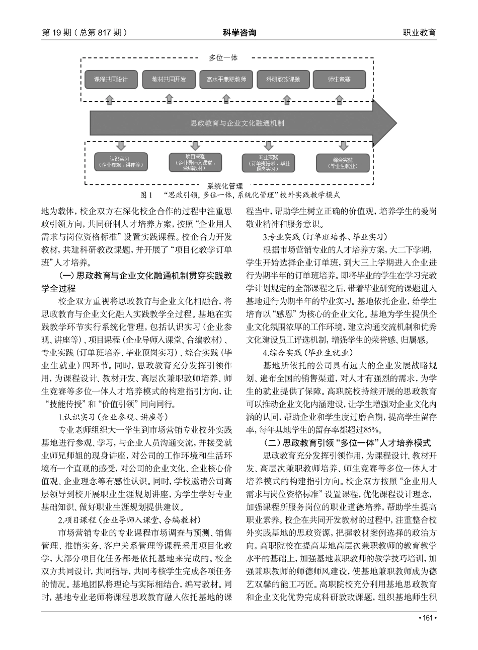 课程思政引领下高职校外实践基地建设研究——以市场营销省级校外实践基地为例.pdf_第2页