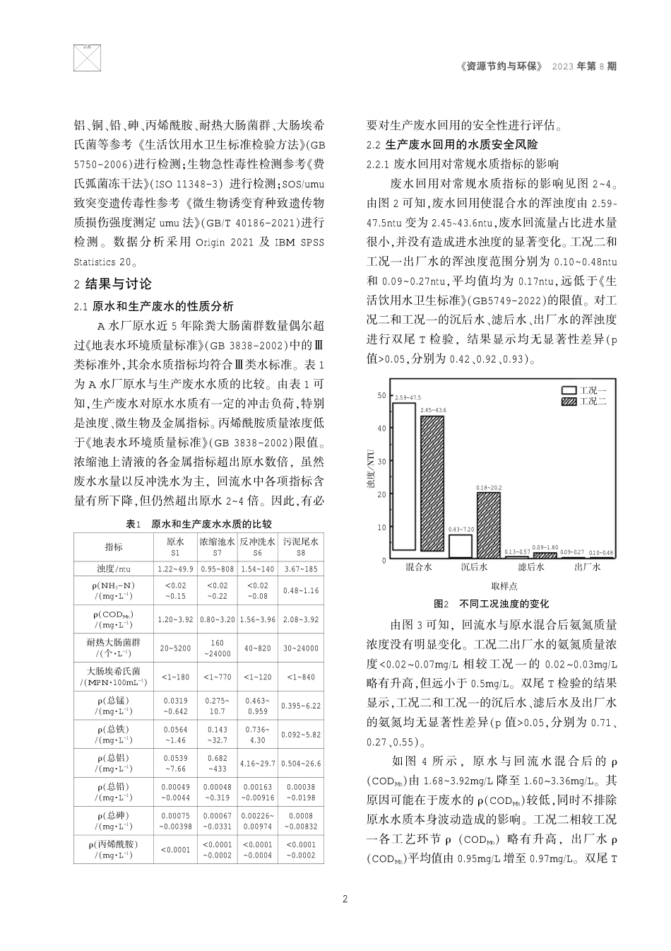 净水厂生产废水零排放对水质安全性的影响.pdf_第2页