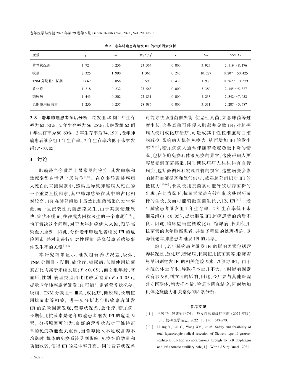 老年肺癌患者继发侵袭性真菌感染的危险因素及预后分析.pdf_第3页