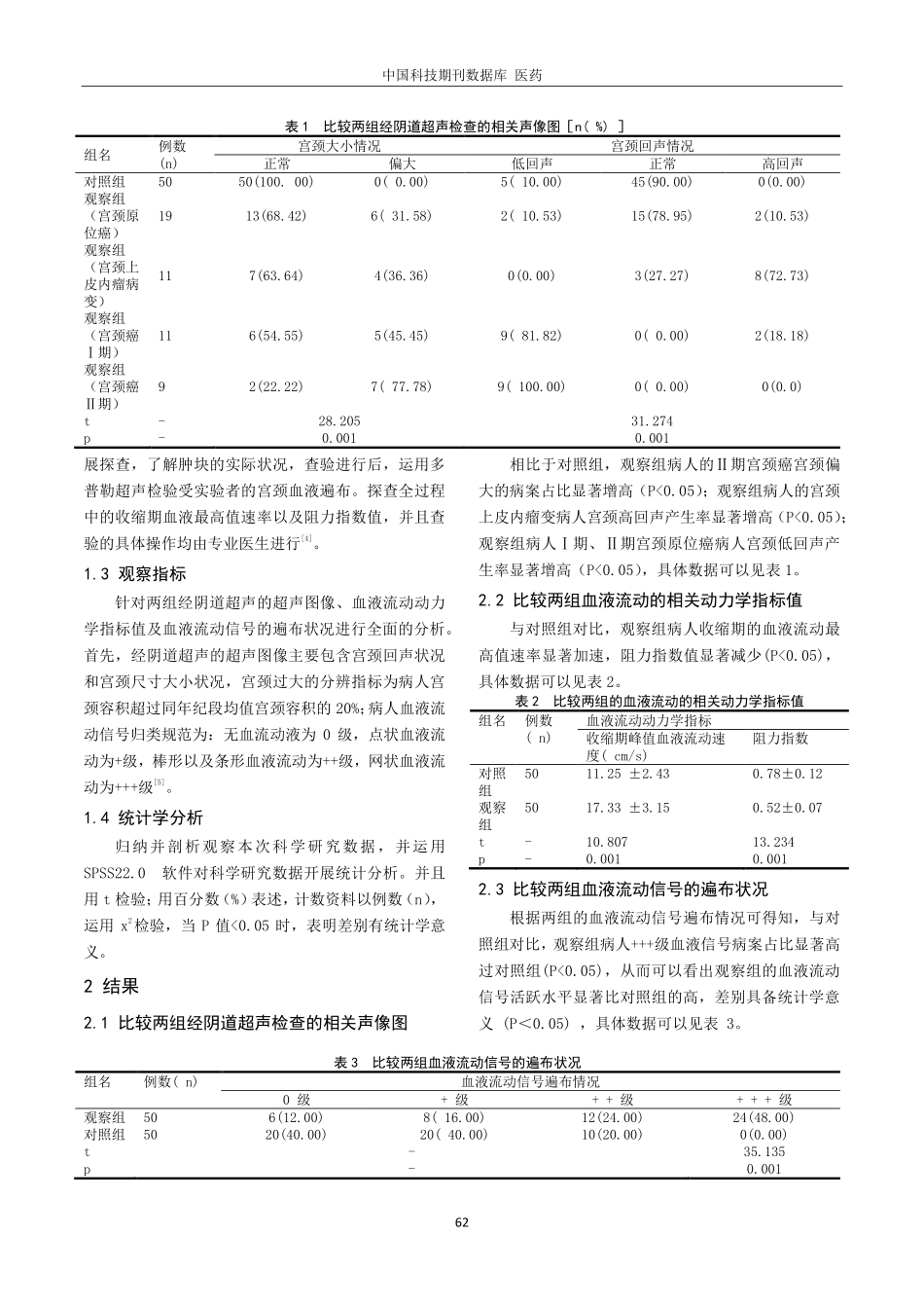 经阴道彩色多普勒超声在宫颈癌诊断中的应用效果观察.pdf_第2页