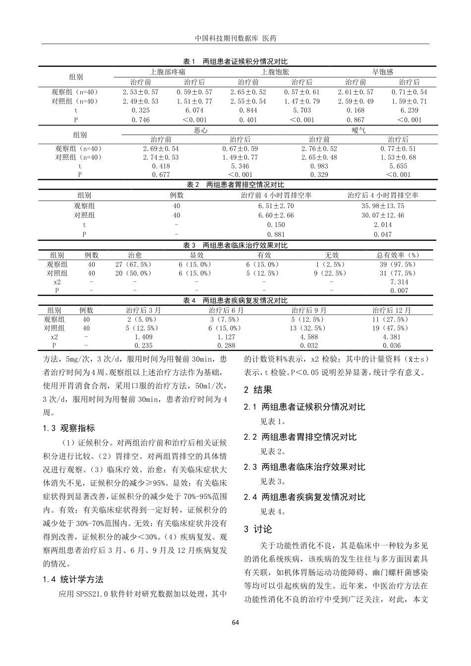 开胃消食合剂对功能性消化不良患者胃排空功能的作用分析.pdf_第2页