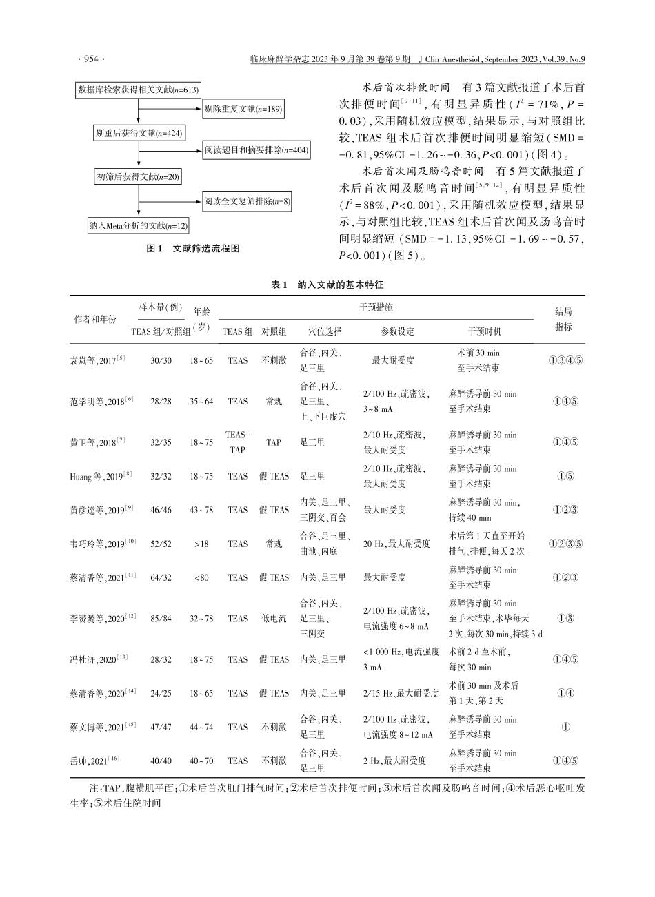 经皮穴位电刺激促进腹腔镜结直肠癌术后胃肠功能恢复的Meta分析.pdf_第3页