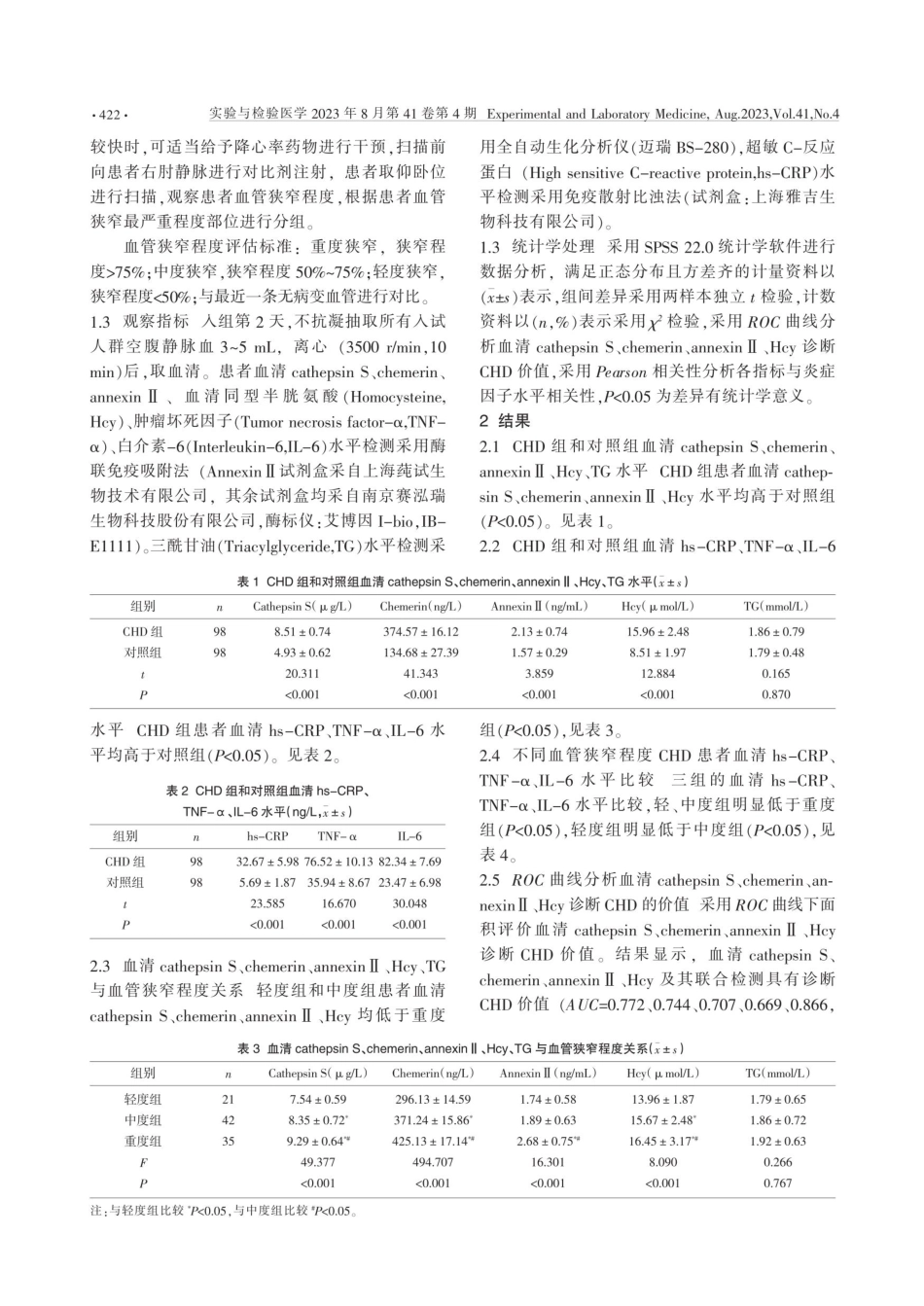 老年冠心病患者血清cathepsin S、Chemerin、AnnexinⅡ变化及临床意义.pdf_第2页