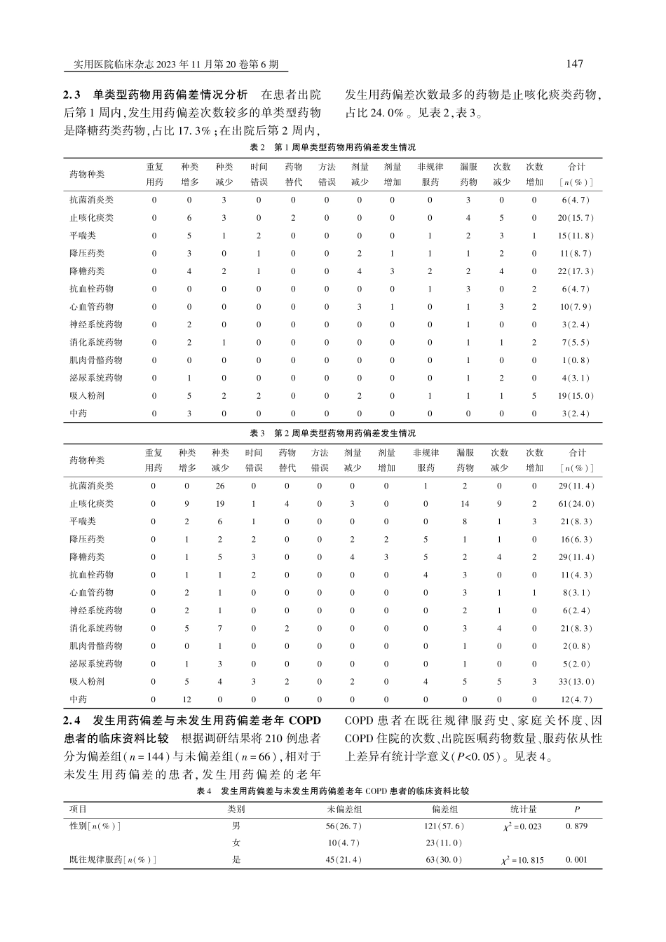 老年慢性阻塞性肺疾病患者医院-家庭过渡期用药偏差现状及影响因素分析.pdf_第3页