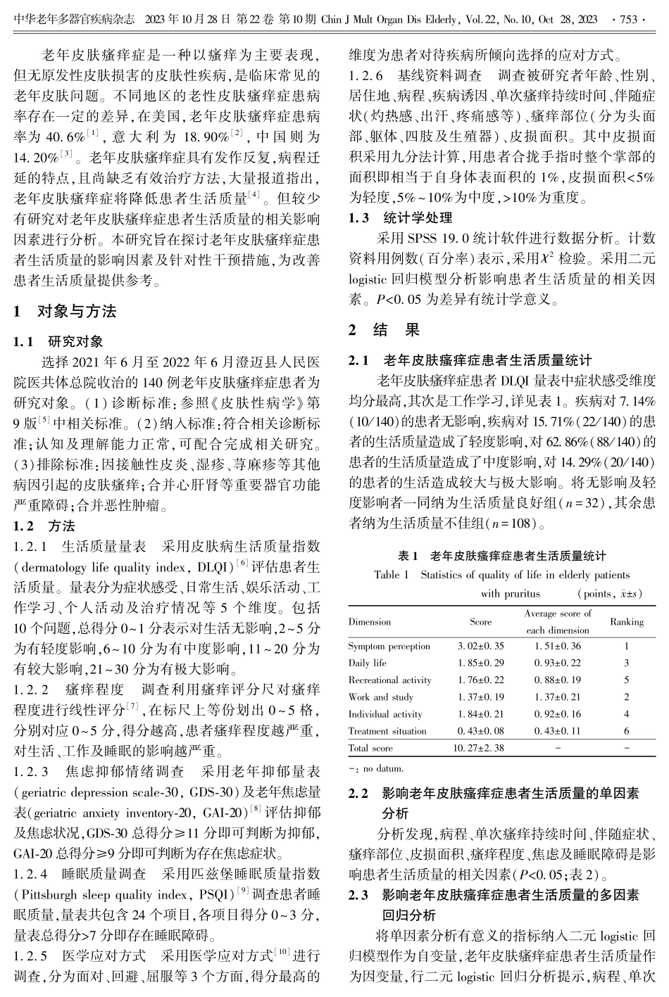 老年皮肤瘙痒症患者生活质量及其影响因素.pdf_第2页