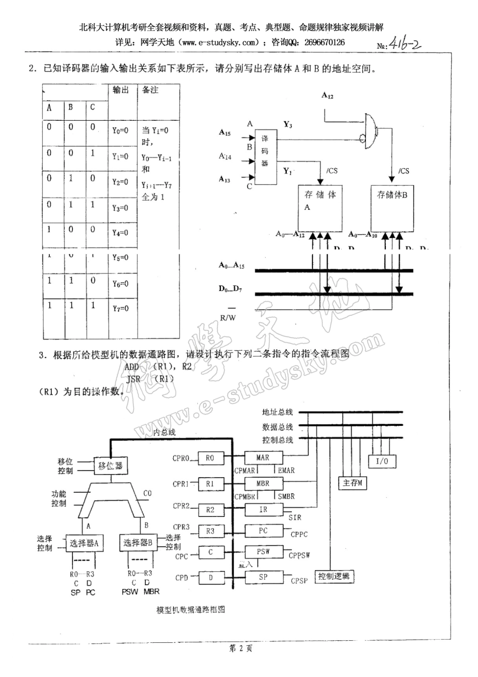 北科大2006年《计算机组成原理及数据结构》考研真题.pdf_第2页