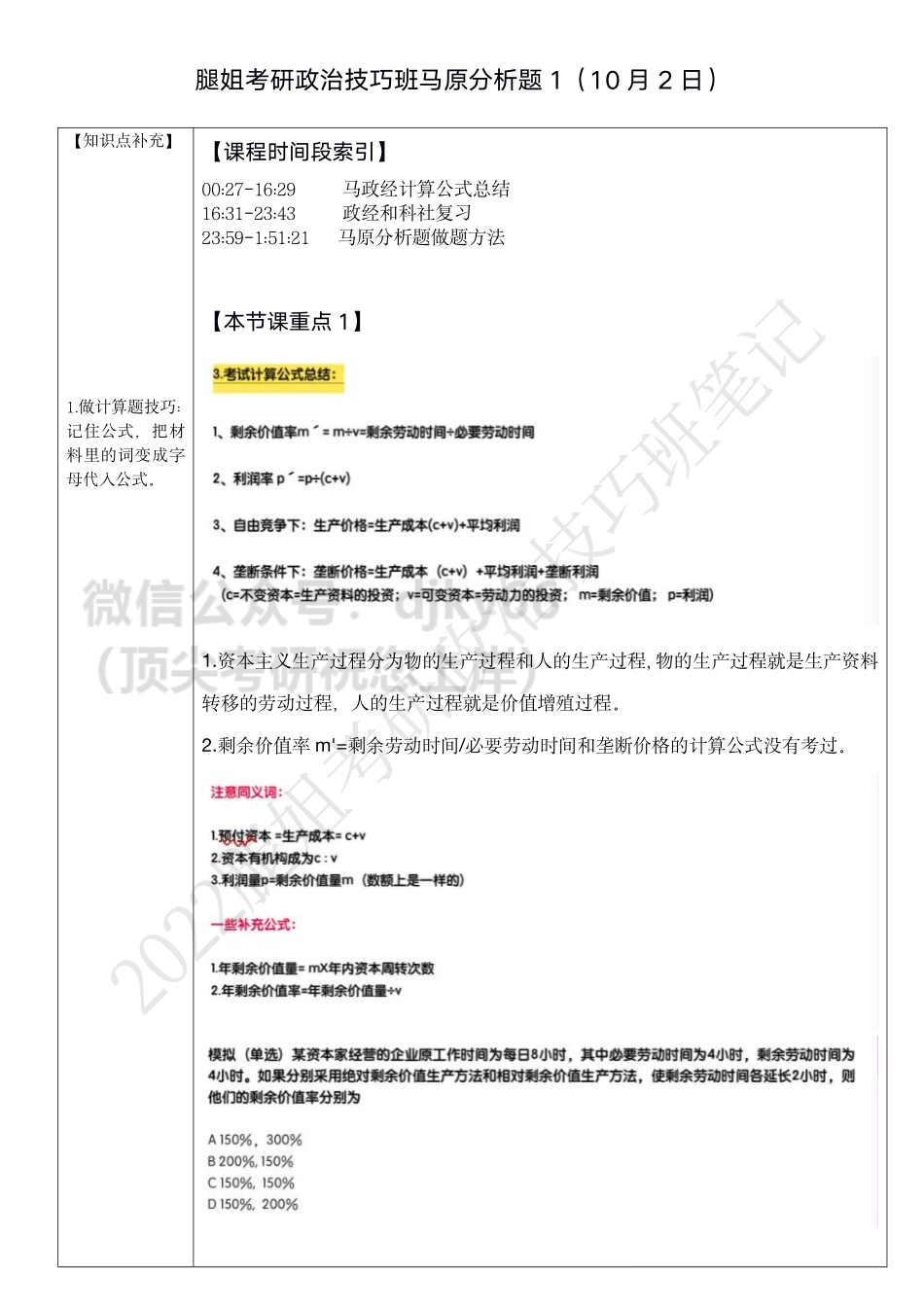 22腿姐技巧班马原分析题笔记免费分享考研资料.pdf_第1页