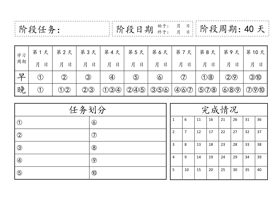 艾宾浩斯遗忘曲线-计划表（专业课）.pdf_第1页