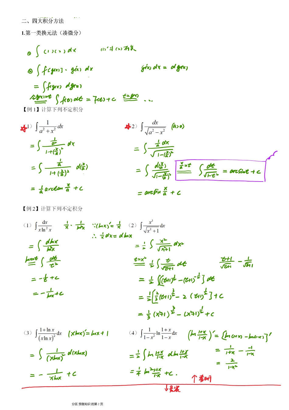 不定积分02-例题笔记.pdf_第2页