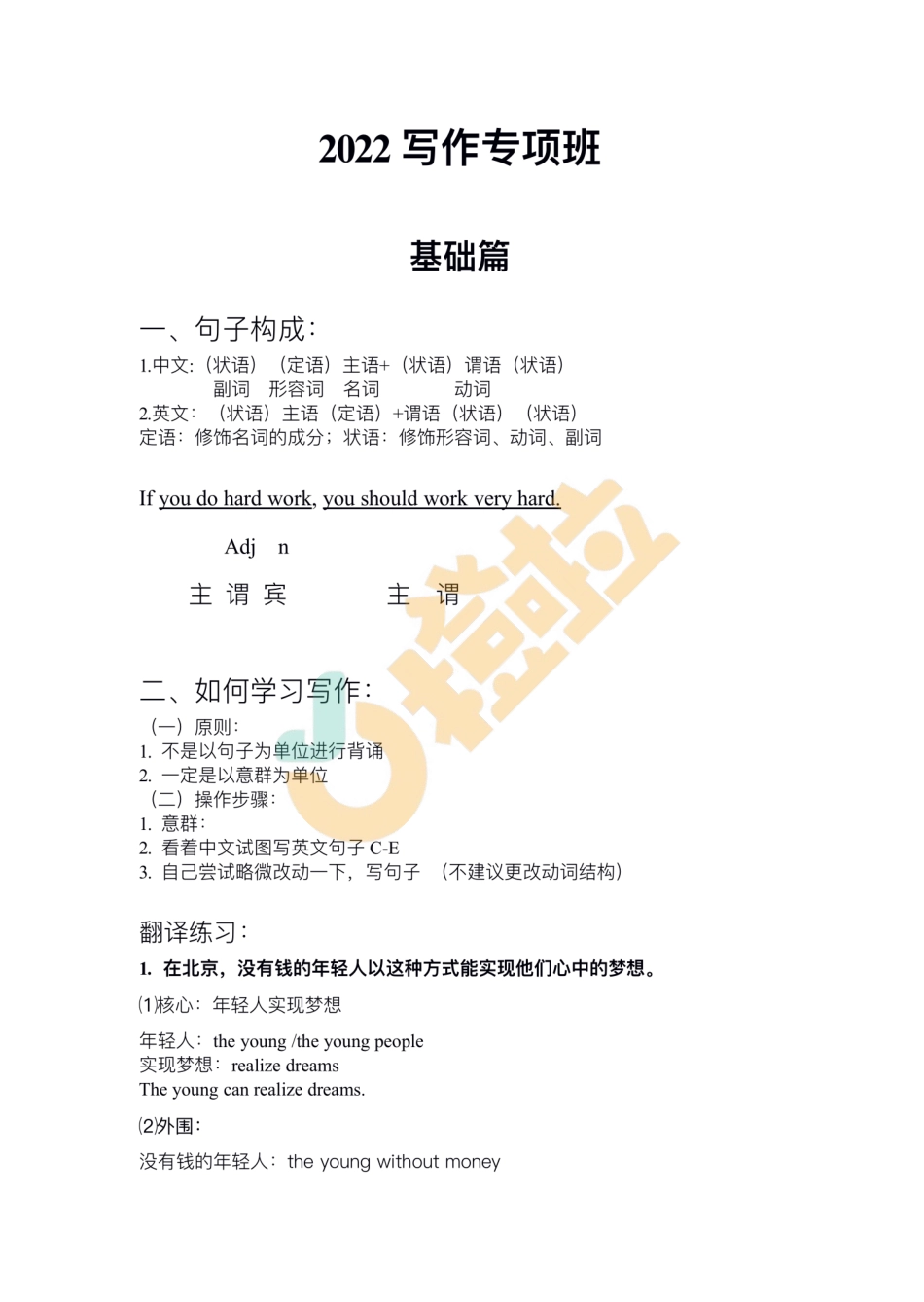 2022写作专项班——基础阶段【途鸟吧论坛 www.tnbzs.com】.pdf_第1页