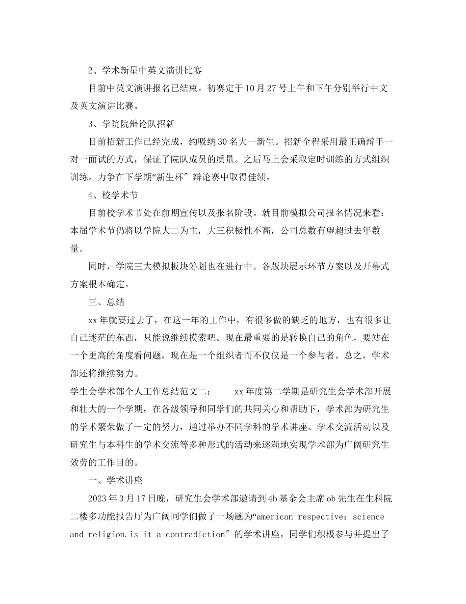 2023年学生会学术部个人工作总结范文.docx_第2页