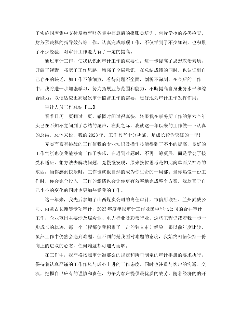 2023年审计人员工作总结精选范文.docx_第2页