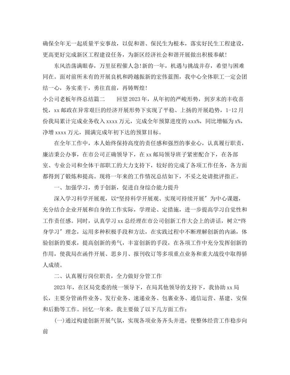 2023年小公司老板终总结范文.docx_第2页