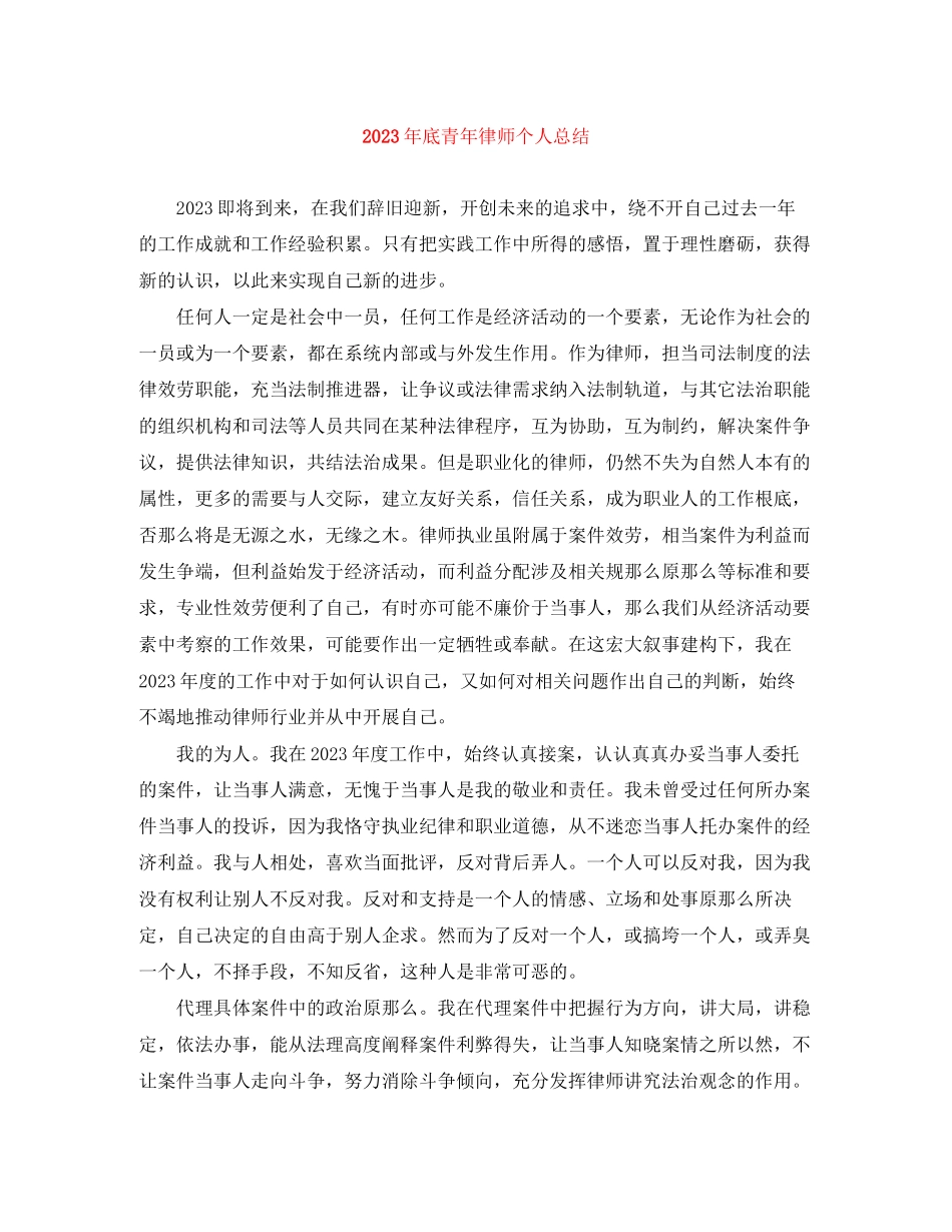 2023年底青律师个人总结2范文.docx_第1页