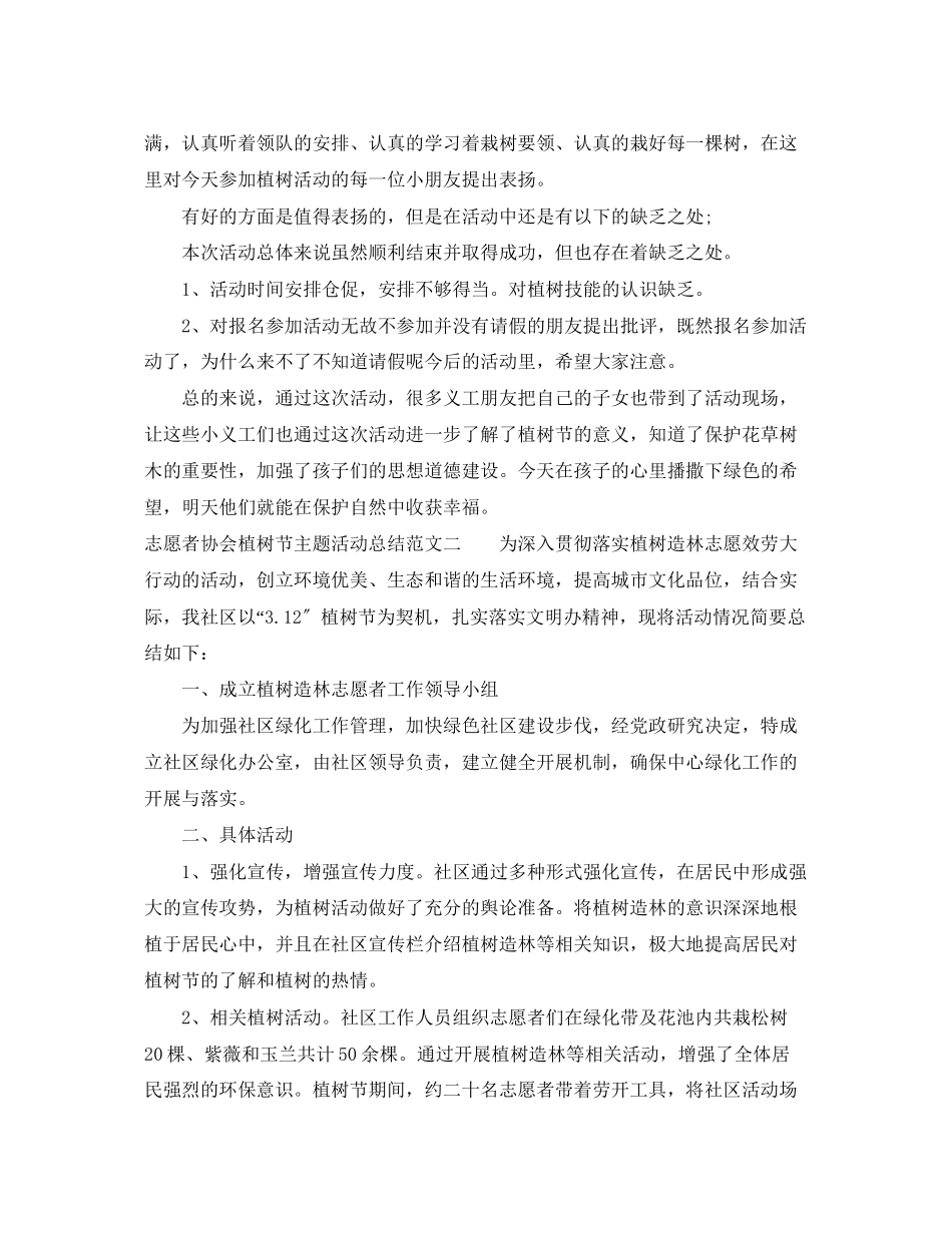 2023年志愿者协会植树节主题活动总结范文.docx_第2页