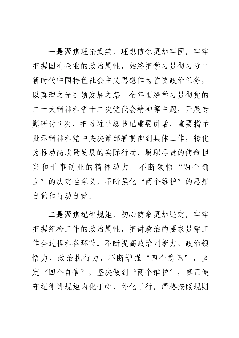 2023年某国企纪检工作报告范文 .docx_第2页