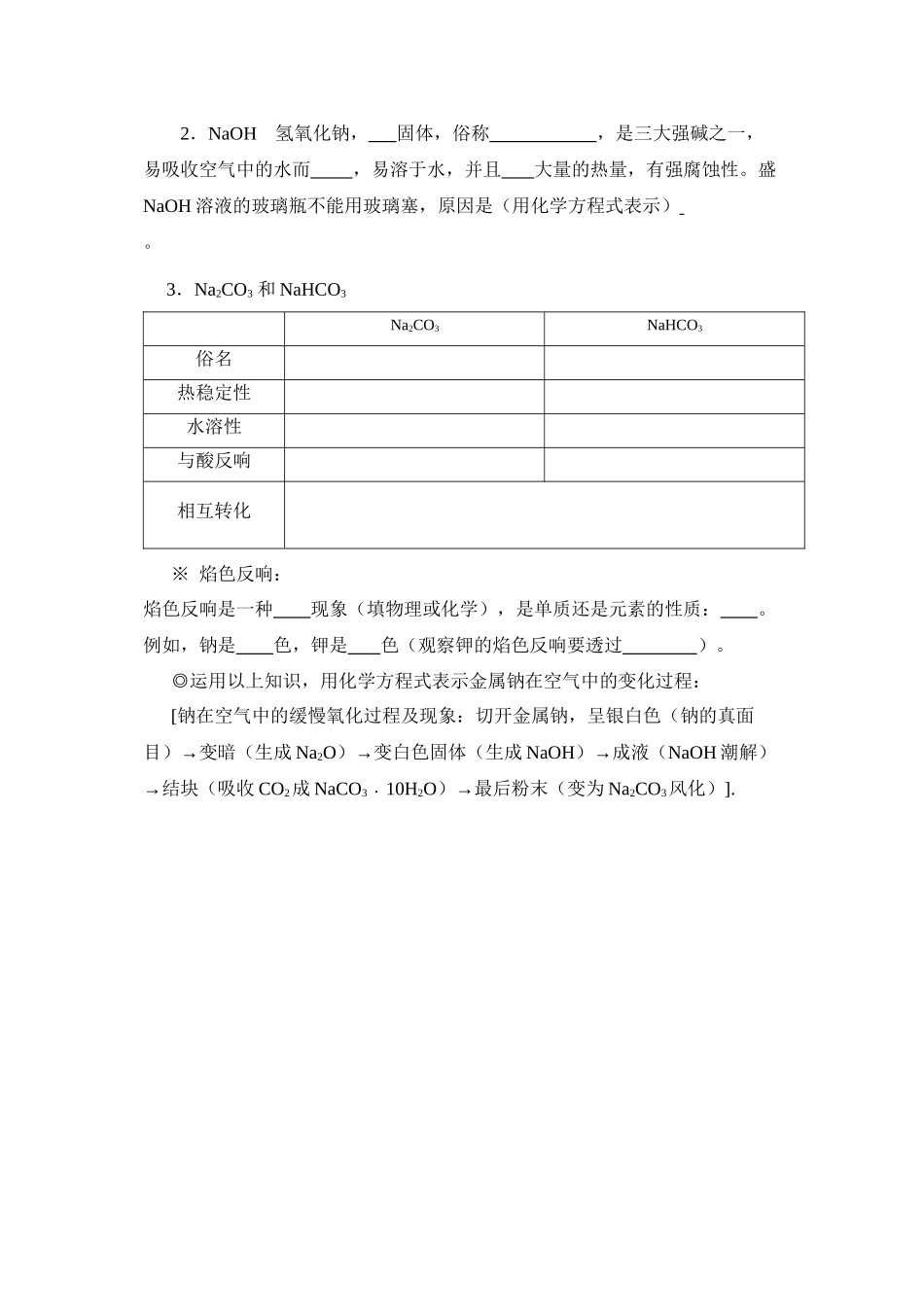 2023年高考复习元素化合物回归教材填空及专题训练回归教材好资料doc高中化学.docx_第2页