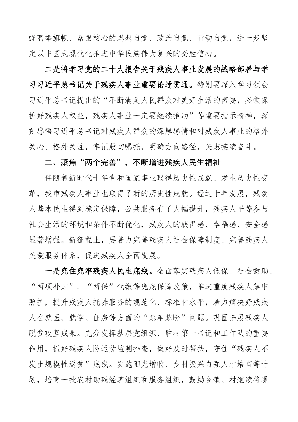 2023年全市残疾人工作会议讲话（范文）.docx_第2页