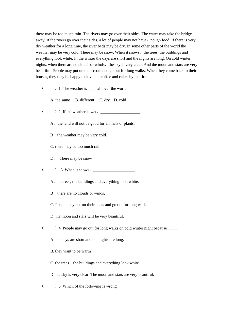 2023年module11《theweather》unit2练习题无答案外研版八年级上doc初中英语.docx_第3页