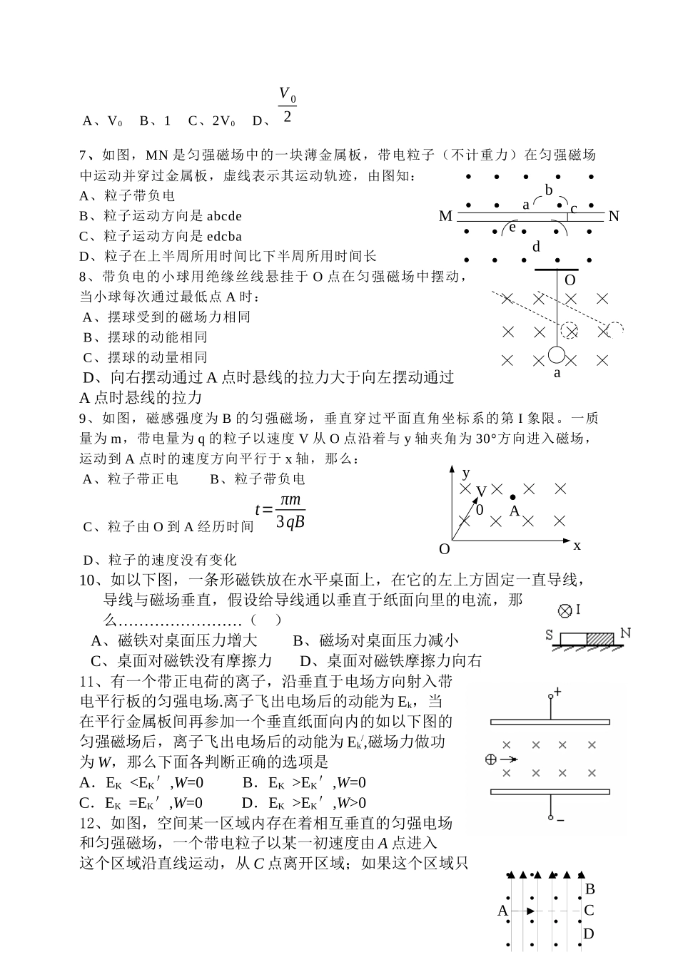 2023年届高考电磁学汇编磁场练习题doc高中物理.docx_第2页