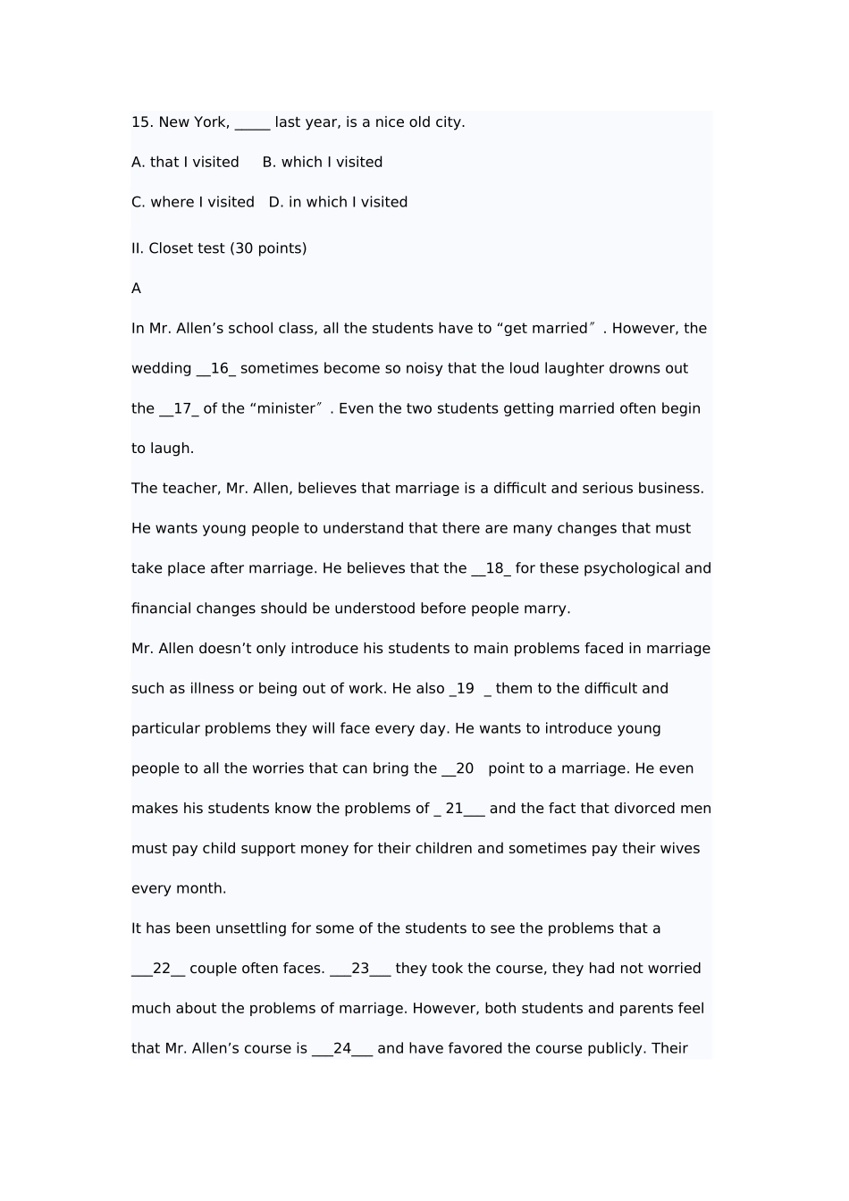 2023年高一英语必修5Unit5Firstaid单元练习题试卷2.docx_第3页