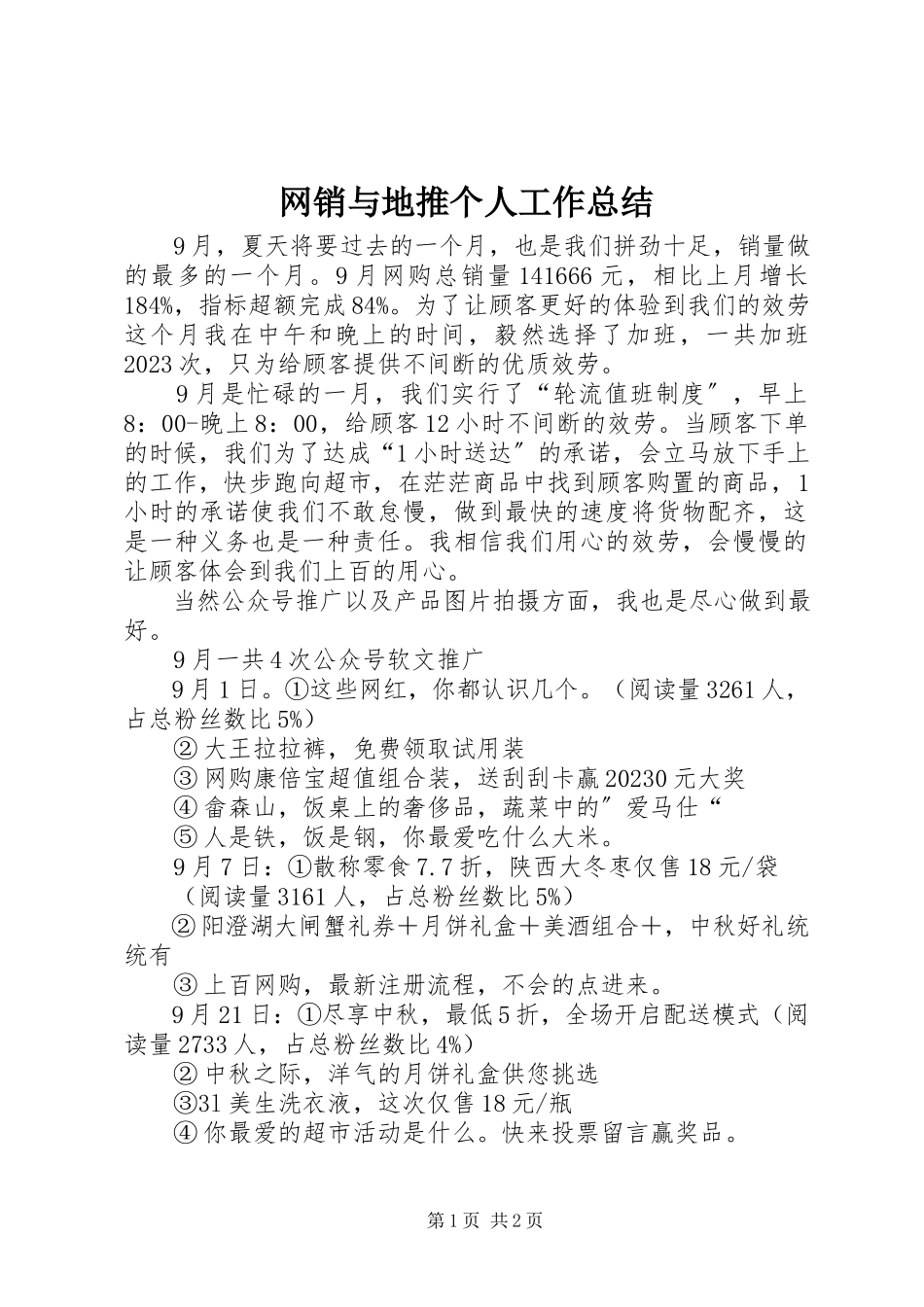 2023年网销与地推个人工作总结.docx_第1页