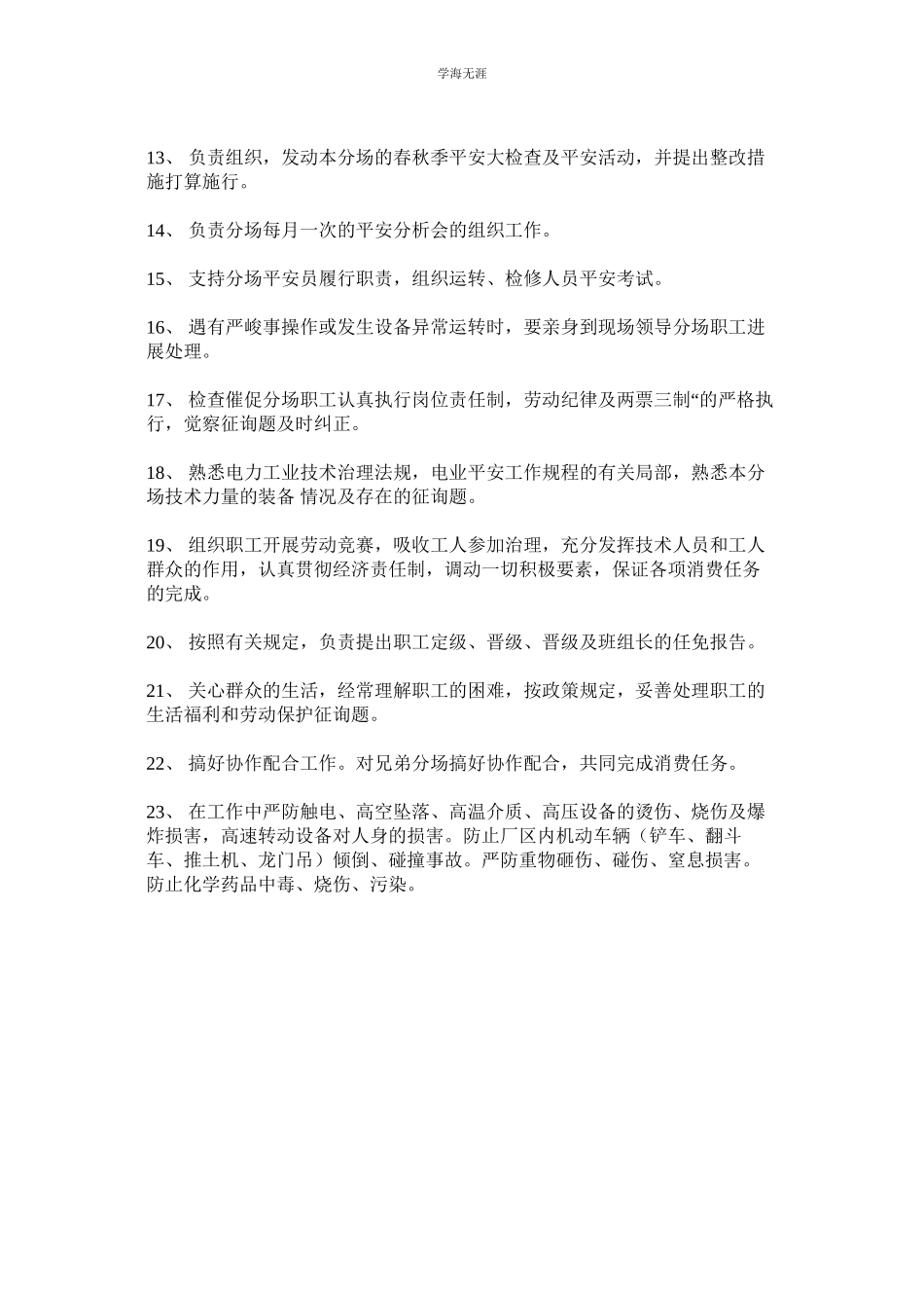 2023年化学燃料分场主任岗位责任制.docx_第2页