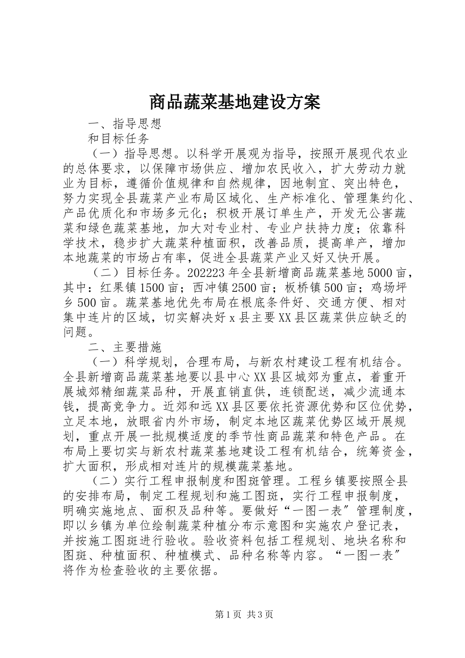 2023年商品蔬菜基地建设方案.docx_第1页