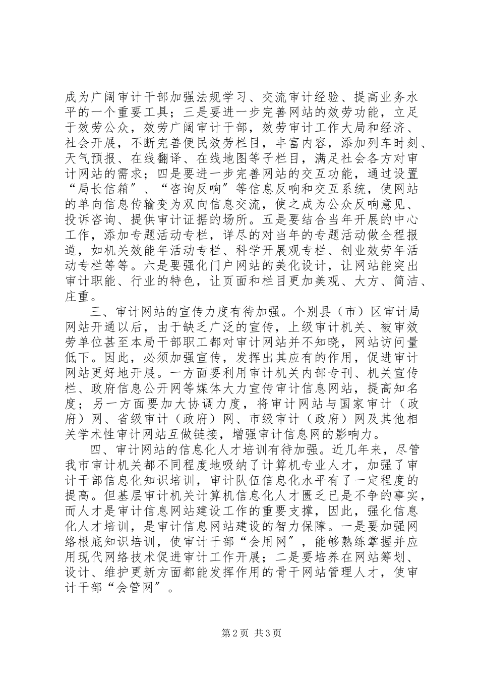 2023年审计网站建设经验交流材料.docx_第2页