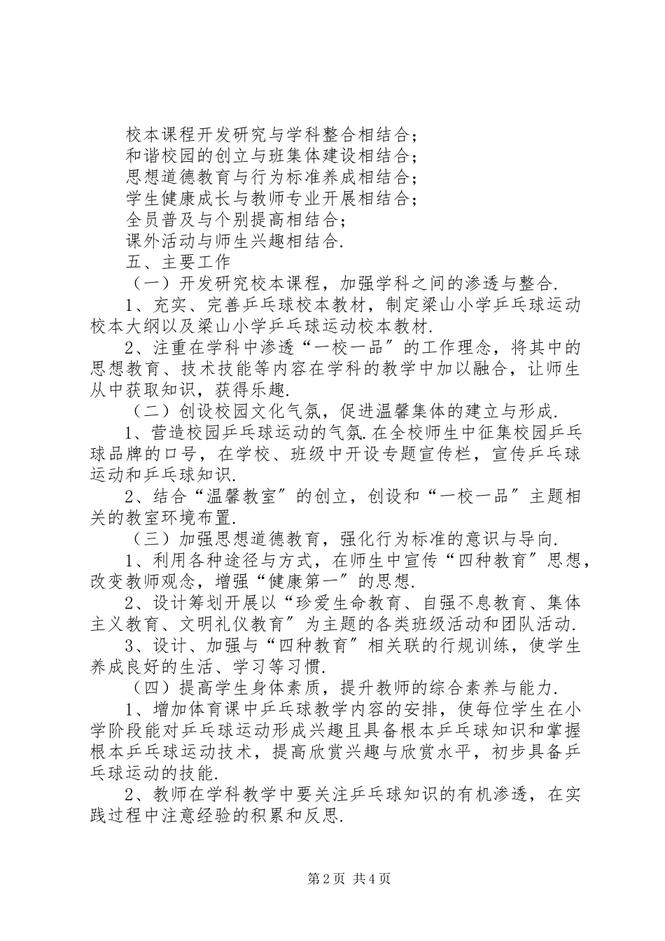 2023年梁山小学“一校一品”工作实施方案一校一品实施方案.docx_第2页