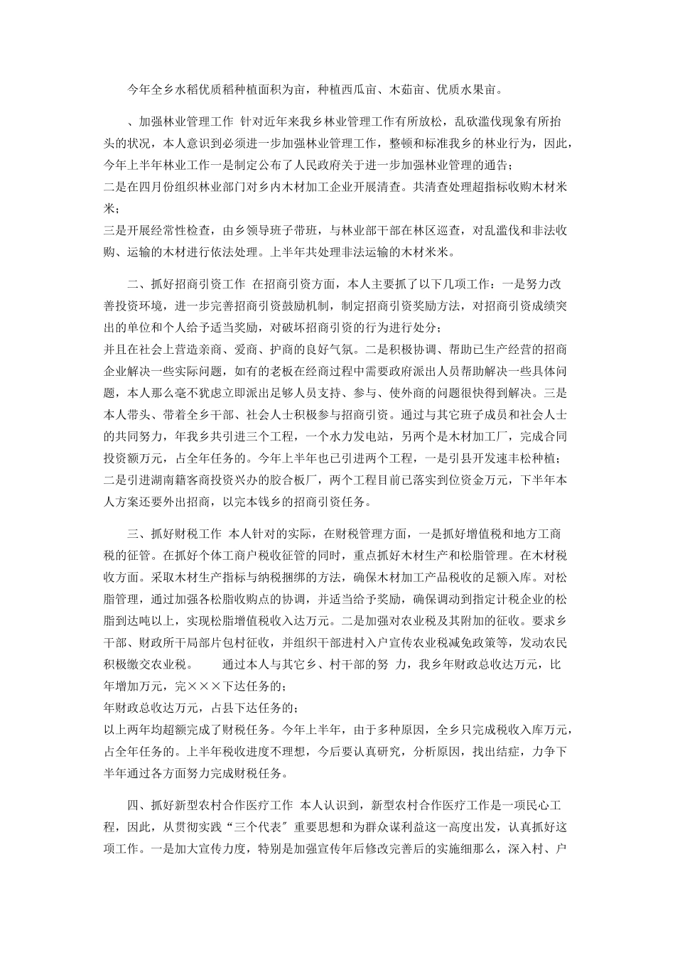 2023年年4月乡人民政府乡长个人工作总结.docx_第2页