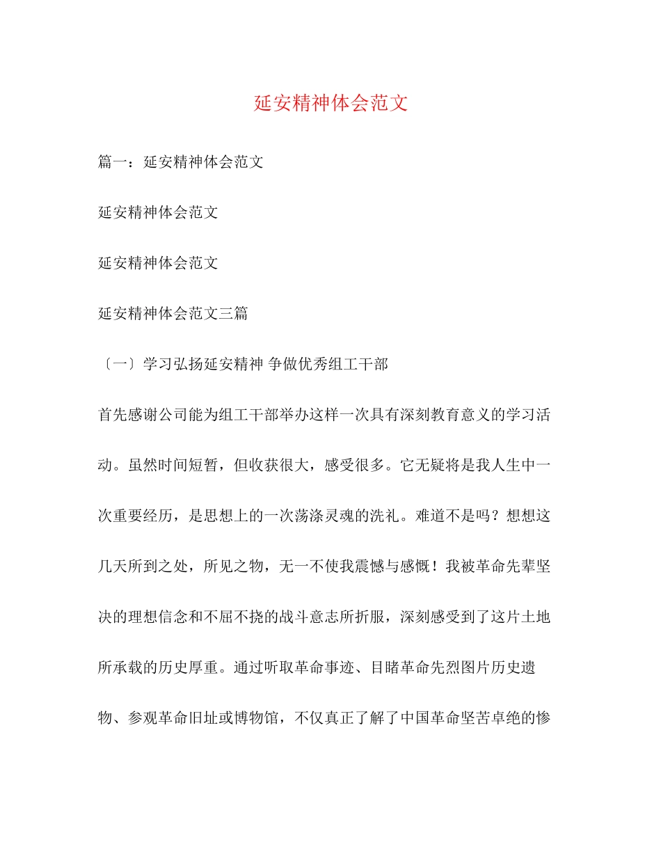 2023年延安精神体会范文2.docx_第1页