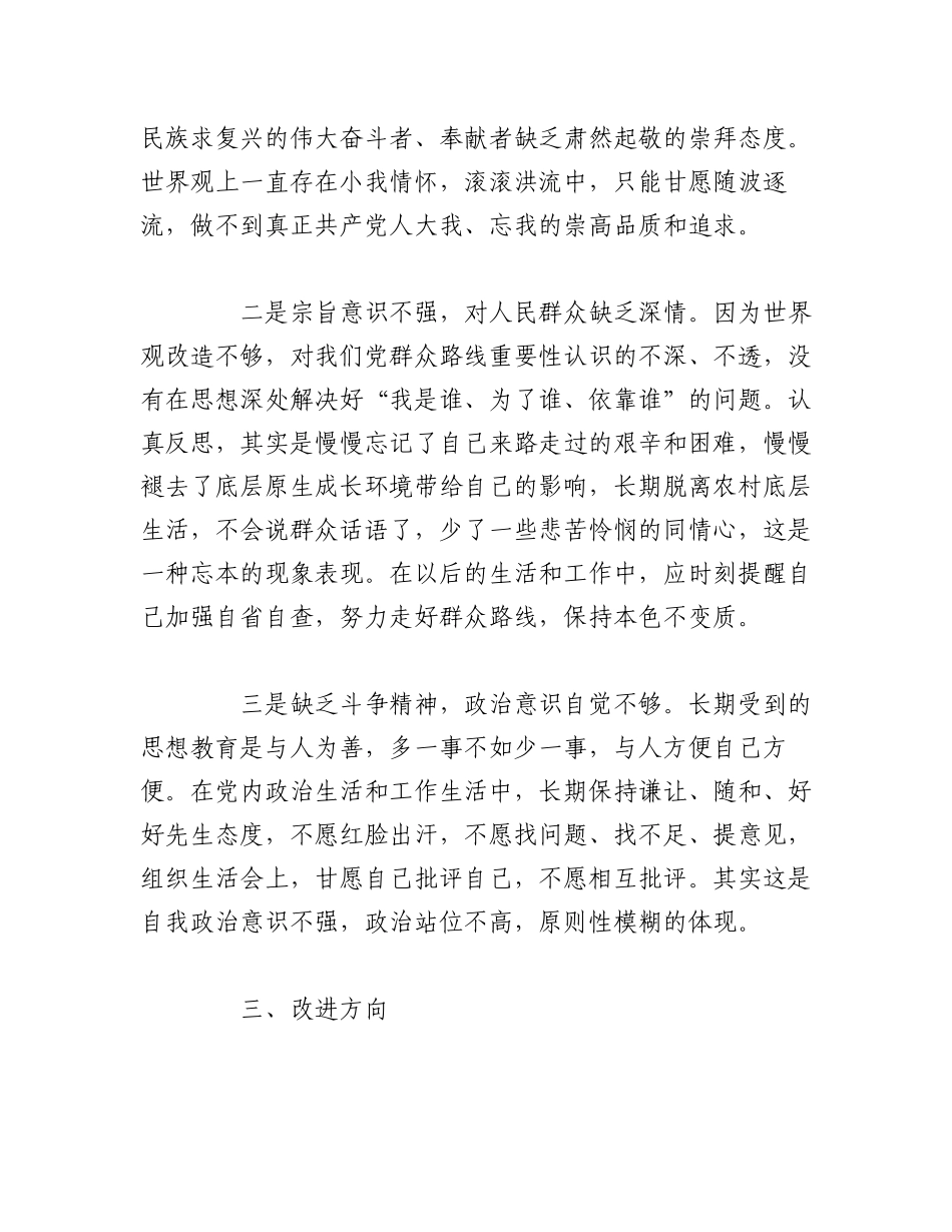 2023年（2篇）六重六轻问题整治个人对照检查研讨发言材料.docx_第3页