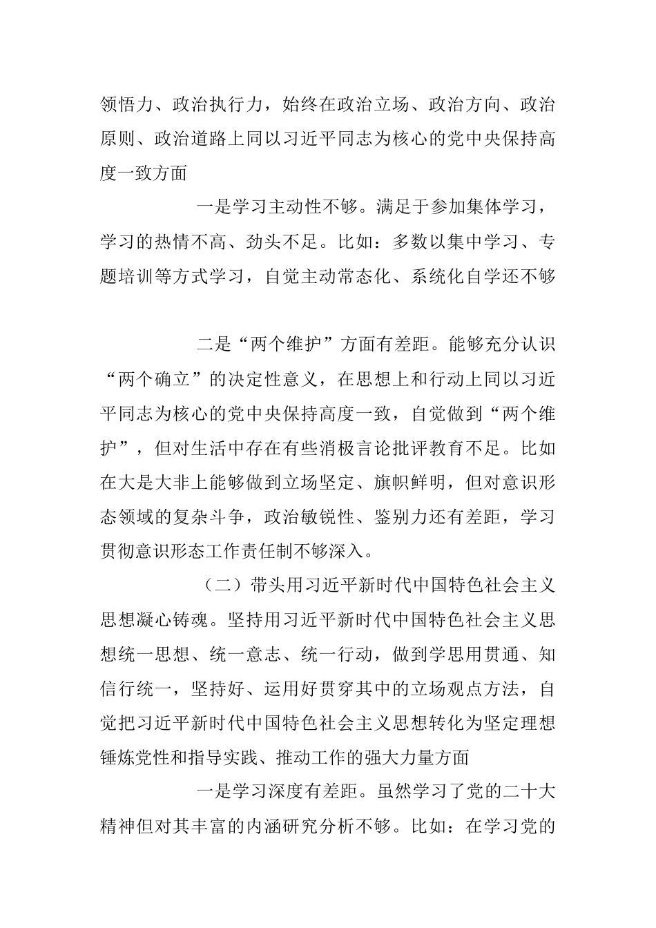 2023年行政机关领导干部年度民主生活会个人发言提纲.docx_第2页