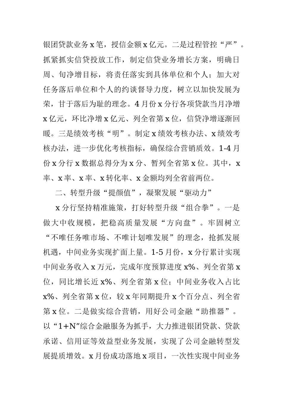 2023年银行分行经营发展工作汇报总结报告.docx_第2页