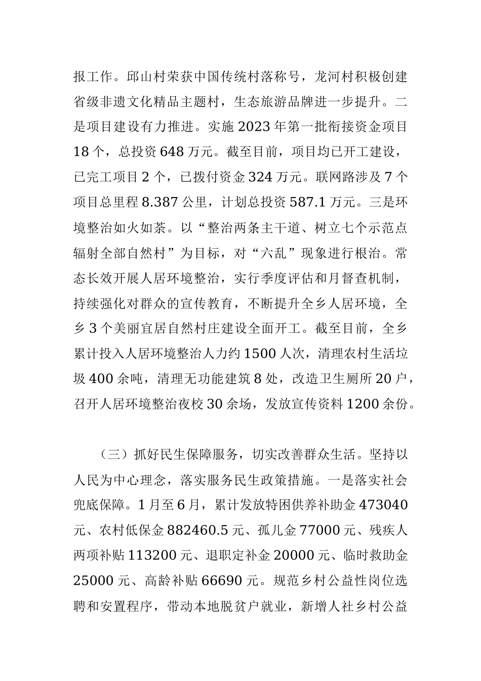 乡2023年上半年工作总结及下半年计划.docx_第3页