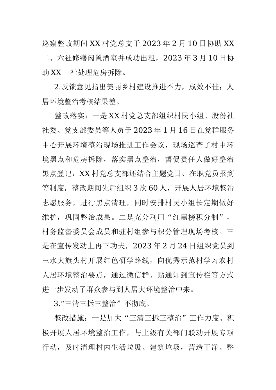 2023年某村党总支部关于巡察集中整改进展情况的报告.docx_第2页