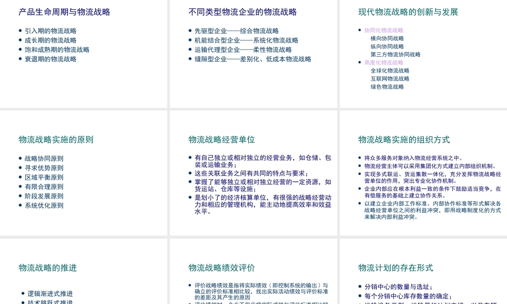 物流战略规划与计划.ppt