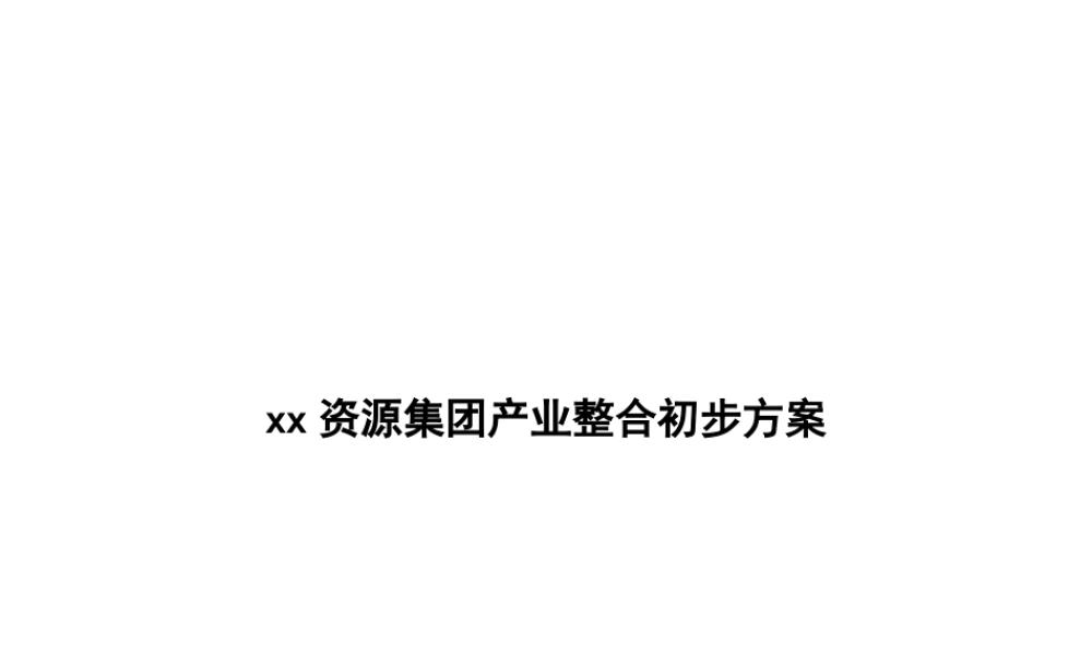 XX资源集团产业整合初步方案.ppt